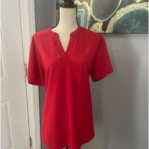 Short Sleeve V-neck blouse Red Size XL